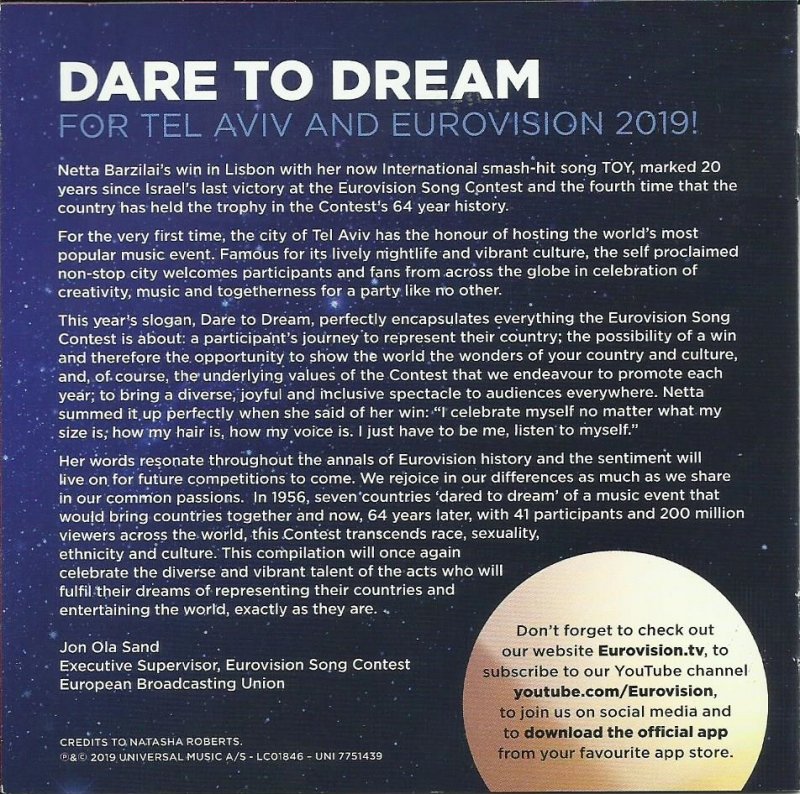 Eurovision Song Contest 2019; Tel Aviv dare to dream : Booklet 7